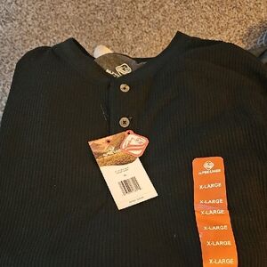 Black Henley Shirt Alpine Lakes Size Xl Black